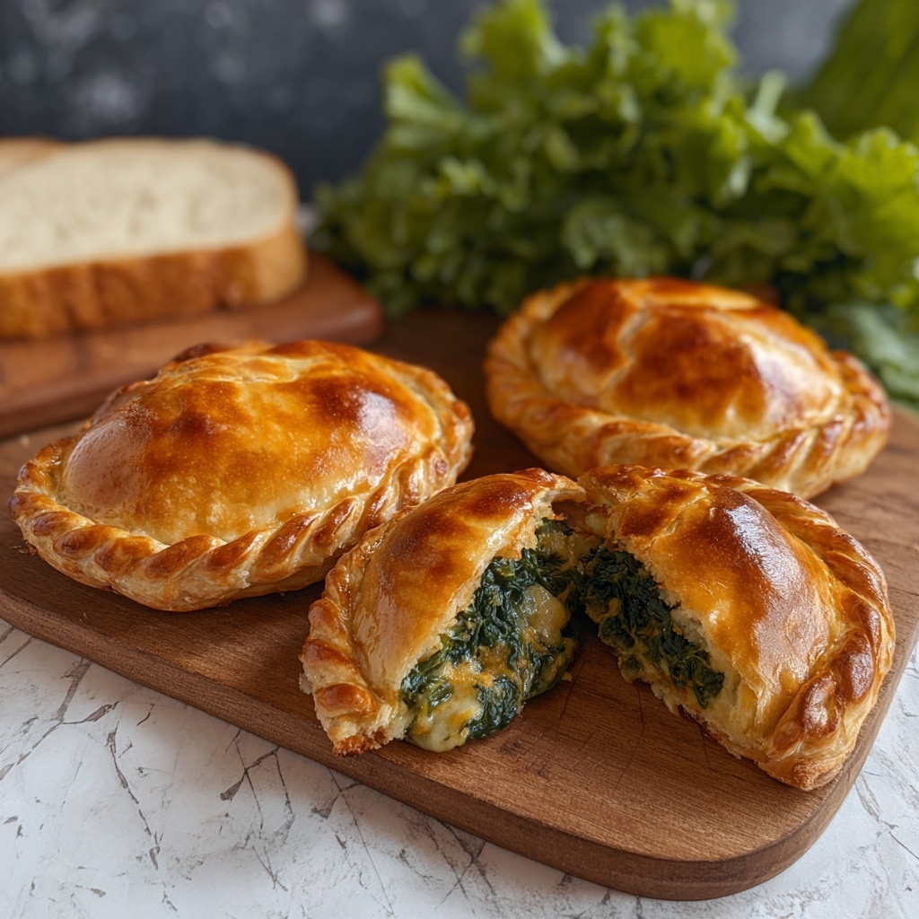Spiced Spinach & Potato Pasty Pies Recipe - Recipe Image