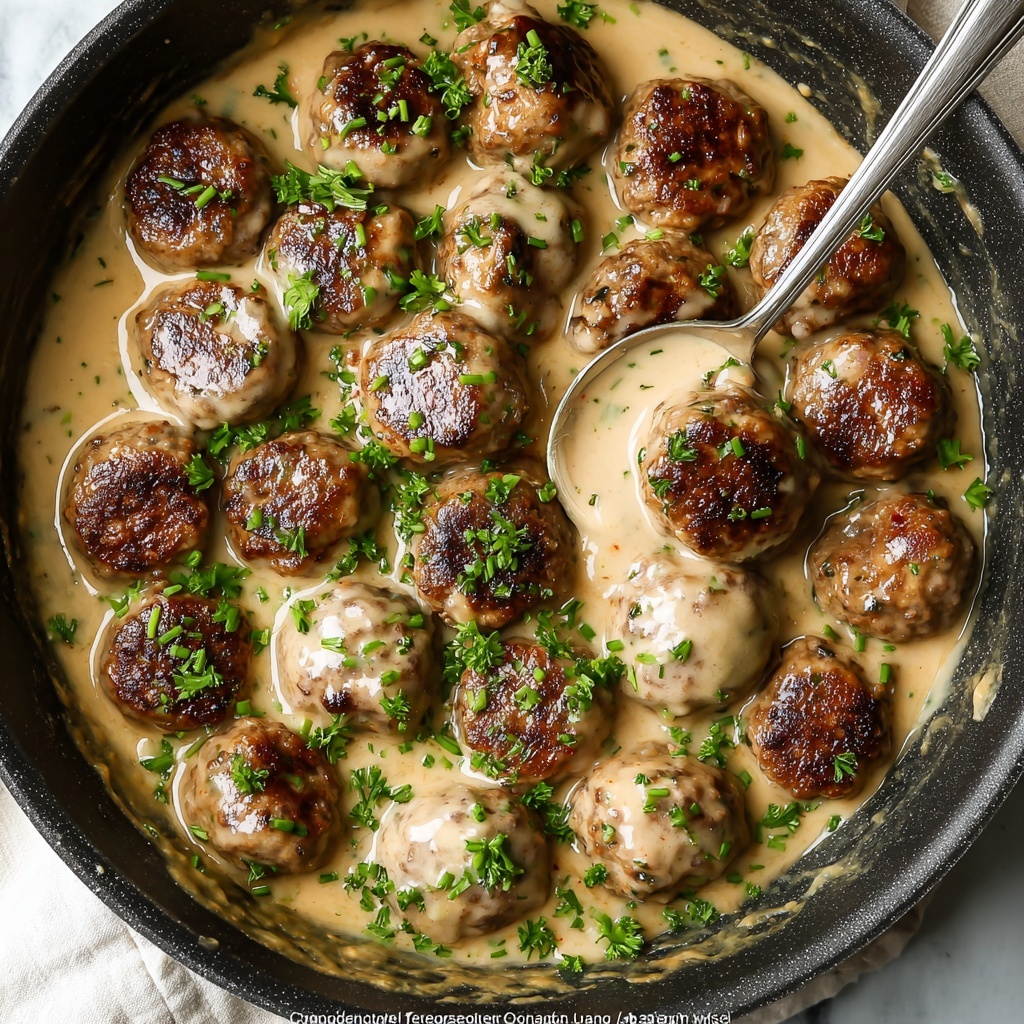 Swedish Meatballs with Creamy Gravy and Lingonberry Jam Recipe - Recipe Image