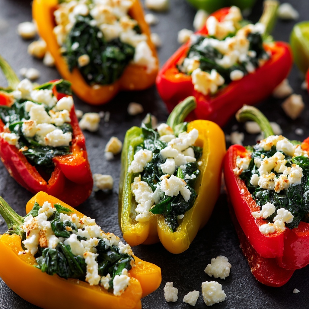 Spinach and Feta Stuffed Mini Peppers Recipe - Recipe Image