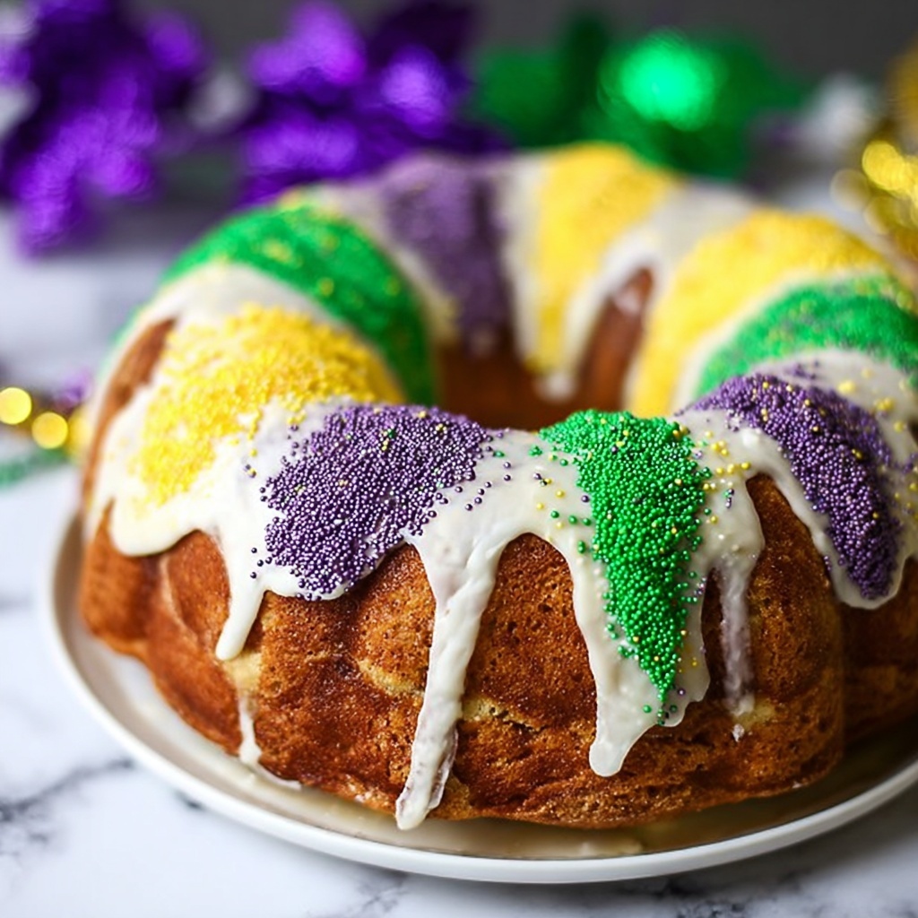 Shortcut Mardi Gras King Cake Recipe - Recipe Image
