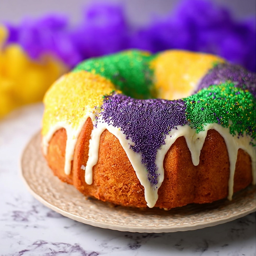 Shortcut Mardi Gras King Cake Recipe - Recipe Image