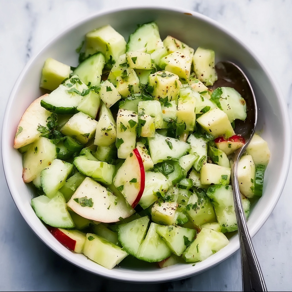 Crisp Cucumber Apple Salad with Tangy Dressing Recipe - Recipe Image