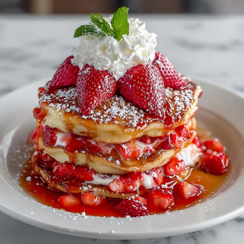 Fluffy Strawberry Cheesecake Pancakes Recipe - Recipe Image
