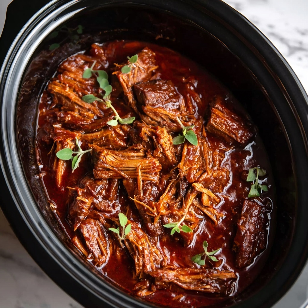 Slow Cooker 4-Ingredient Holiday BBQ Pork Recipe - Recipe Image