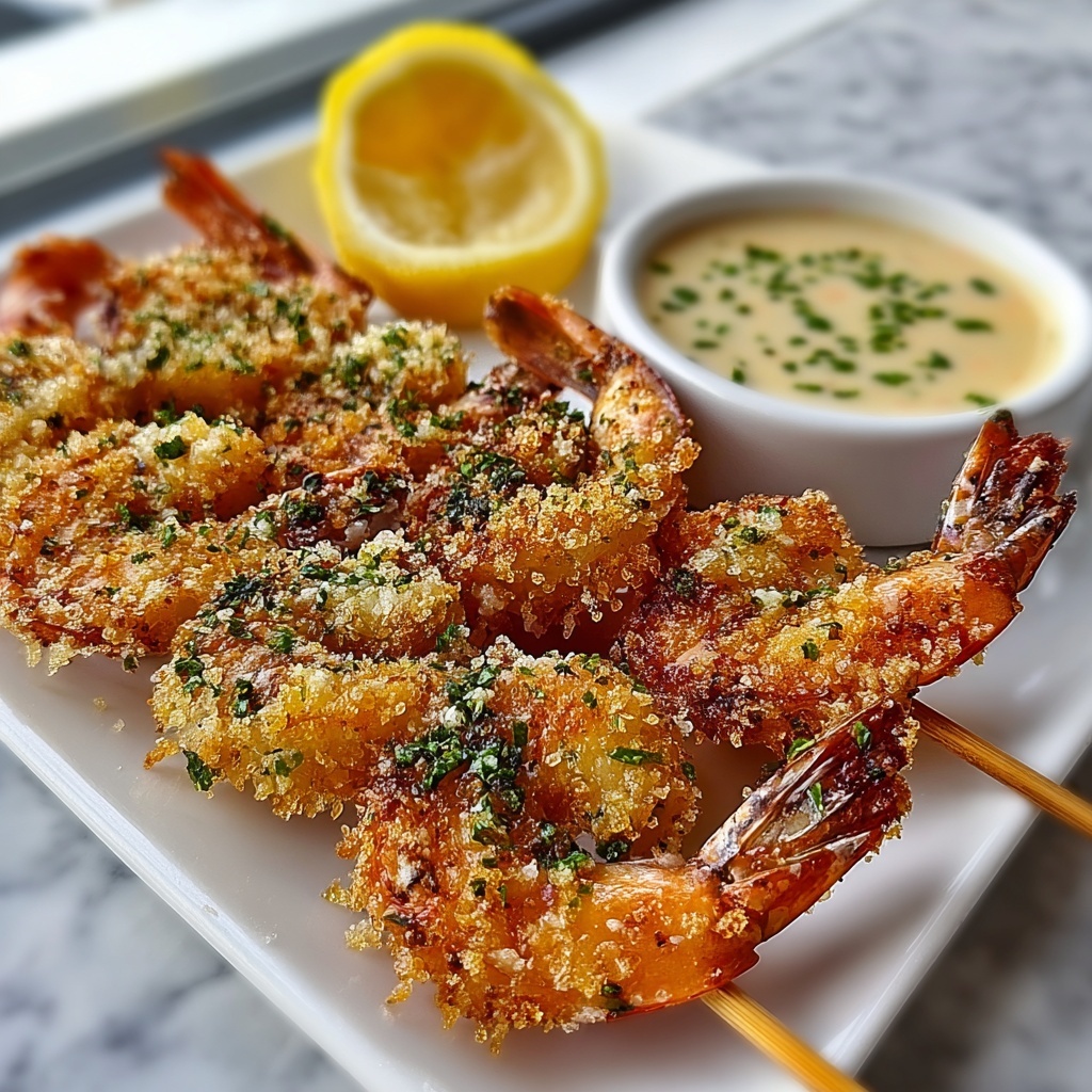 Garlic Parmesan Shrimp Skewers Recipe - Recipe Image