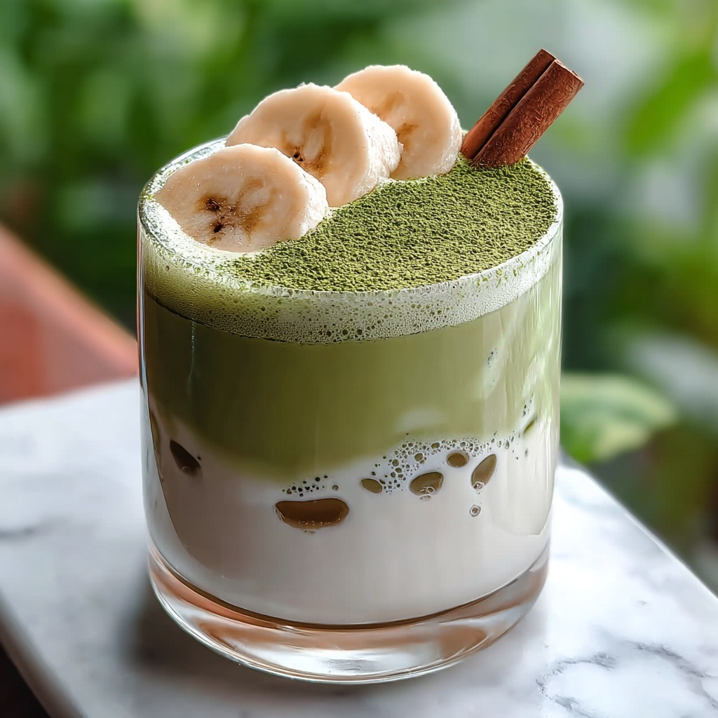 Creamy Easy Banana Matcha Latte for a Refreshing Boost Recipe - Recipe Image