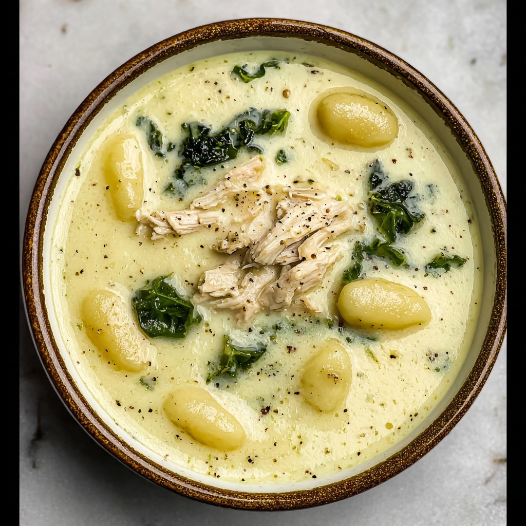 Creamy Garlic Chicken Gnocchi Soup Recipe - Recipe Image
