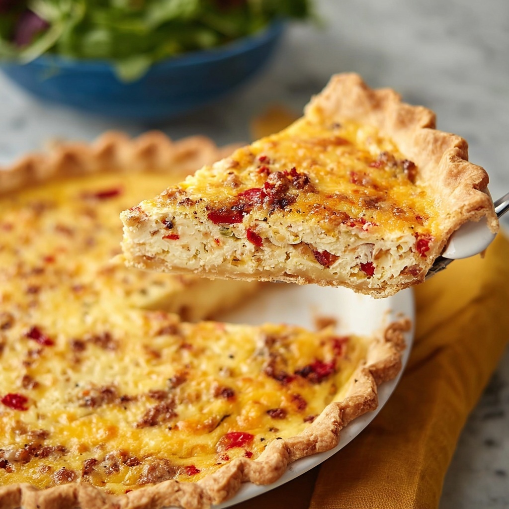 Bacon and Pimento Cheese Quiche Recipe - Recipe Image