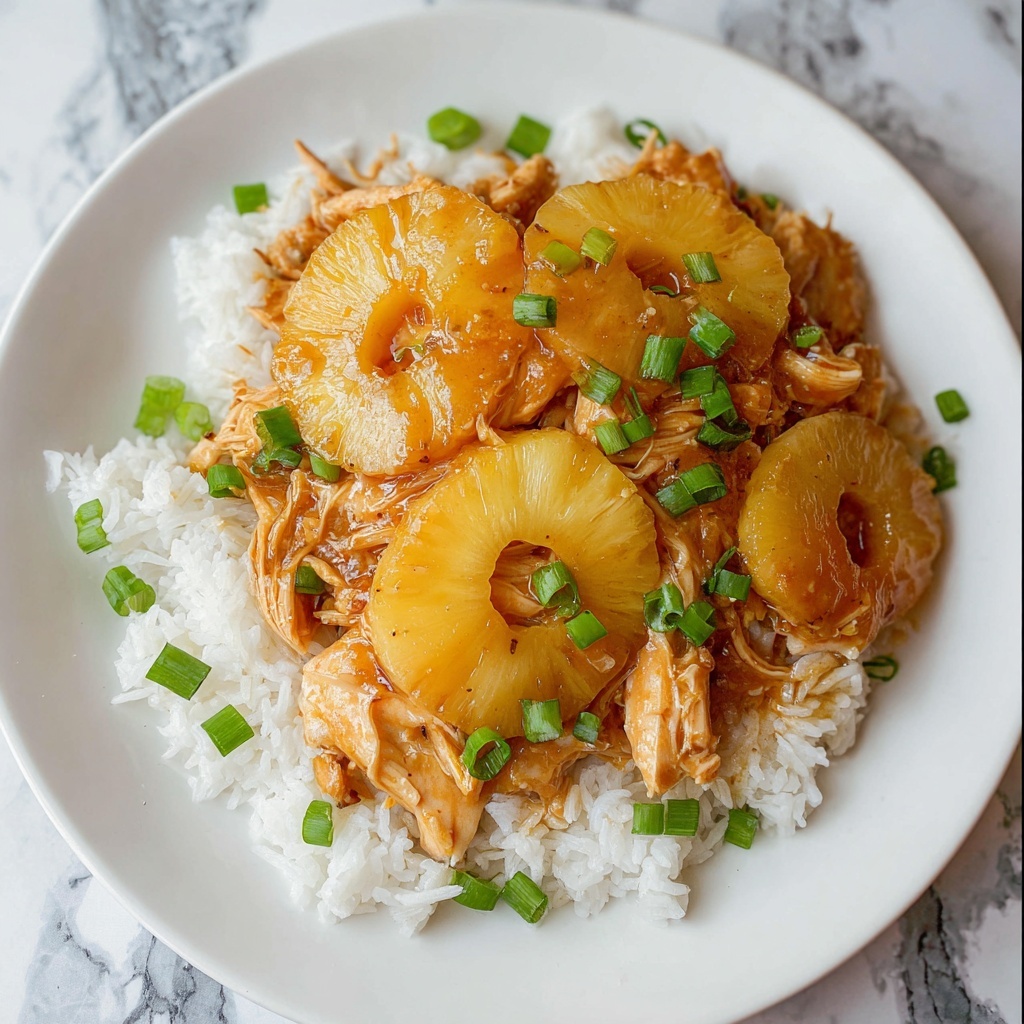 4-Ingredient Slow Cooker Chicken & Cream Cheese with Pineapple Rings Recipe - Recipe Image
