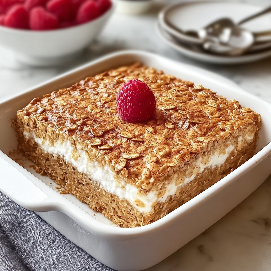 Cinnamon Cottage Cheese Oatmeal Bake for Cozy Mornings Recipe - Recipe Image
