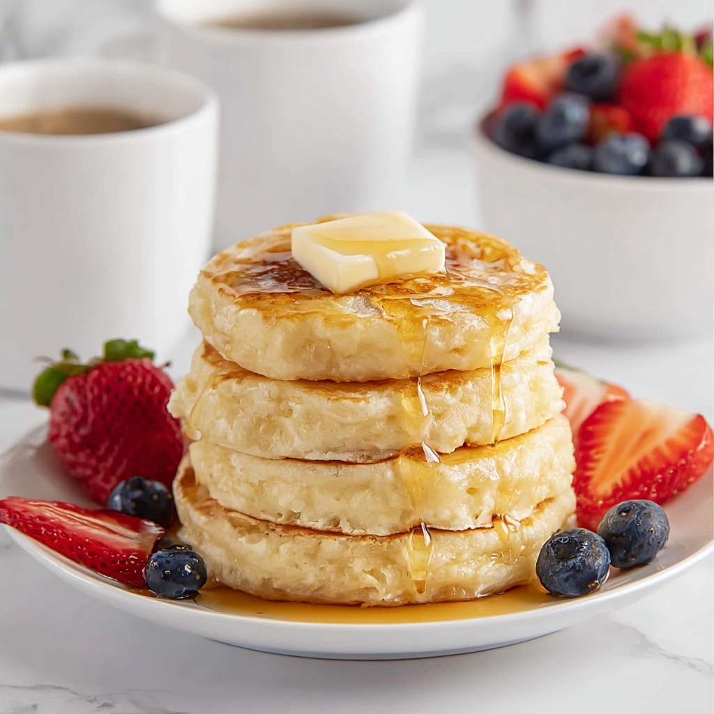 Fluffy Pancakes with Fresh Berries and Maple Syrup Recipe - Recipe Image