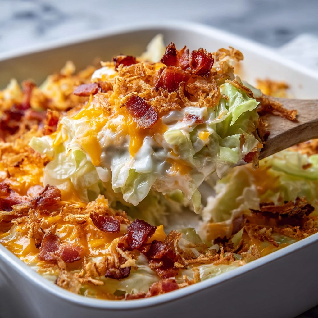 Creamy Cabbage Casserole with Bacon Recipe - Recipe Image