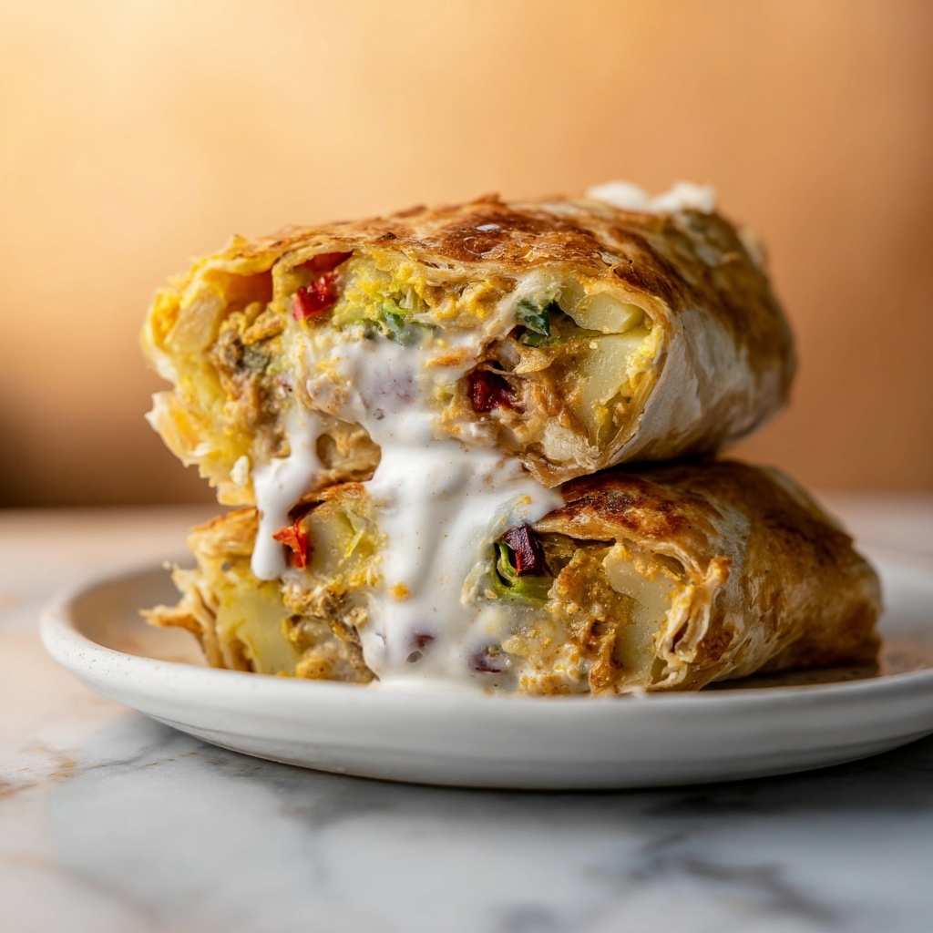 Sheet Pan Breakfast Burritos with Creamy Chipotle Sauce Recipe - Recipe Image