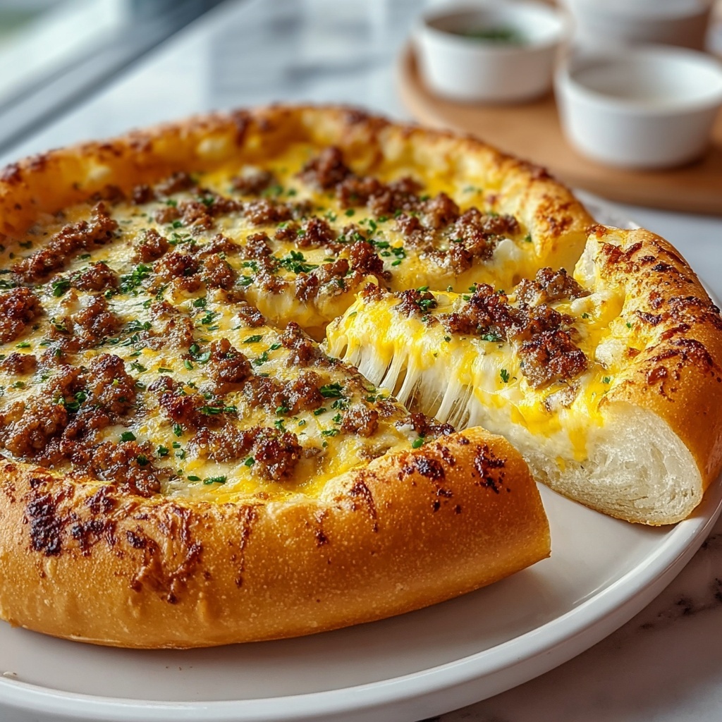 Sausage Gravy Crescent Roll Breakfast Pizza Recipe - Recipe Image