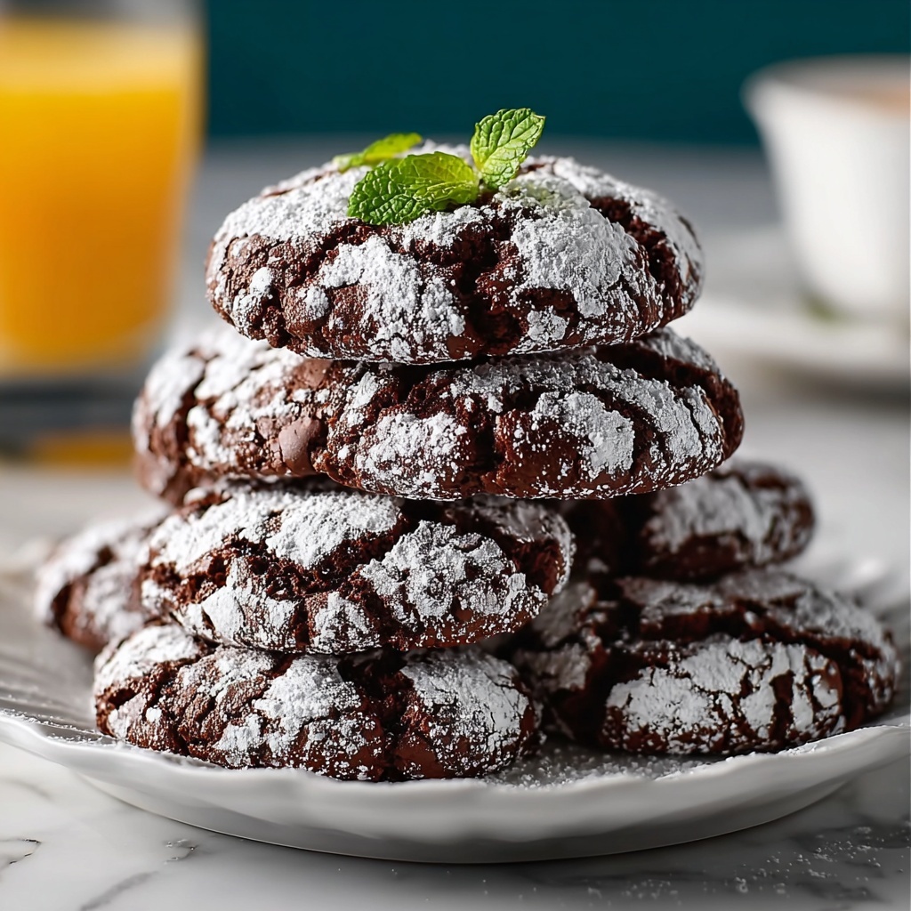 Chewy Chocolate Brownie Crinkle Cookies Recipe - Recipe Image