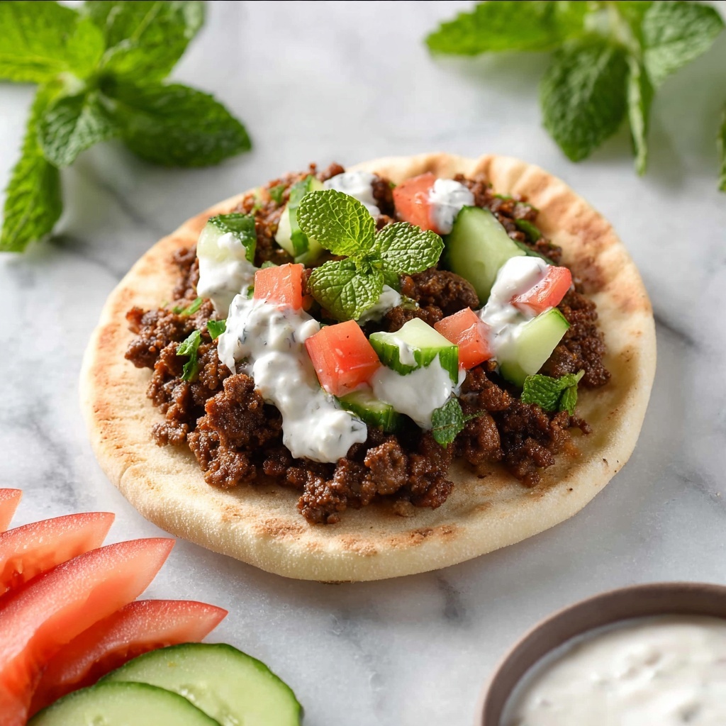 Spiced Lamb Pitas with Feta Mint Sauce Recipe - Recipe Image