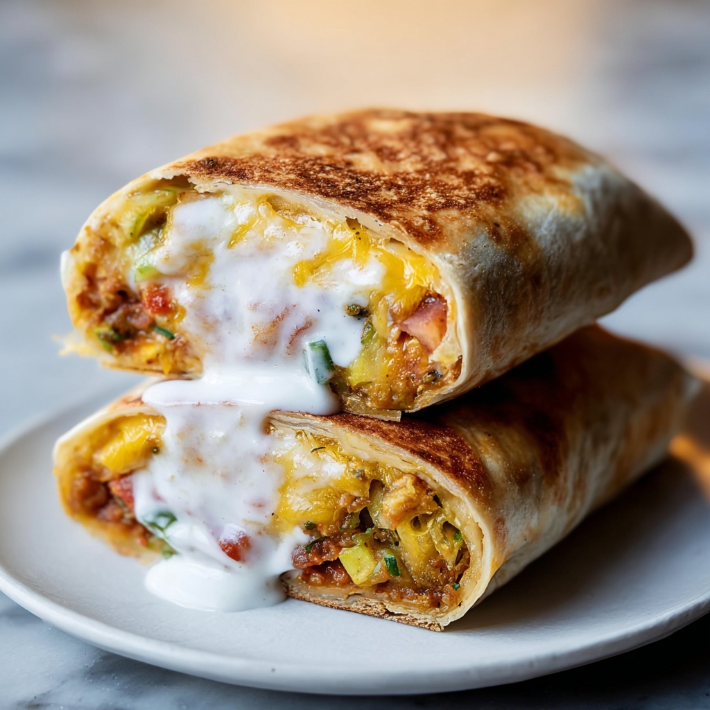 Sheet Pan Breakfast Burritos with Creamy Chipotle Sauce Recipe - Recipe Image
