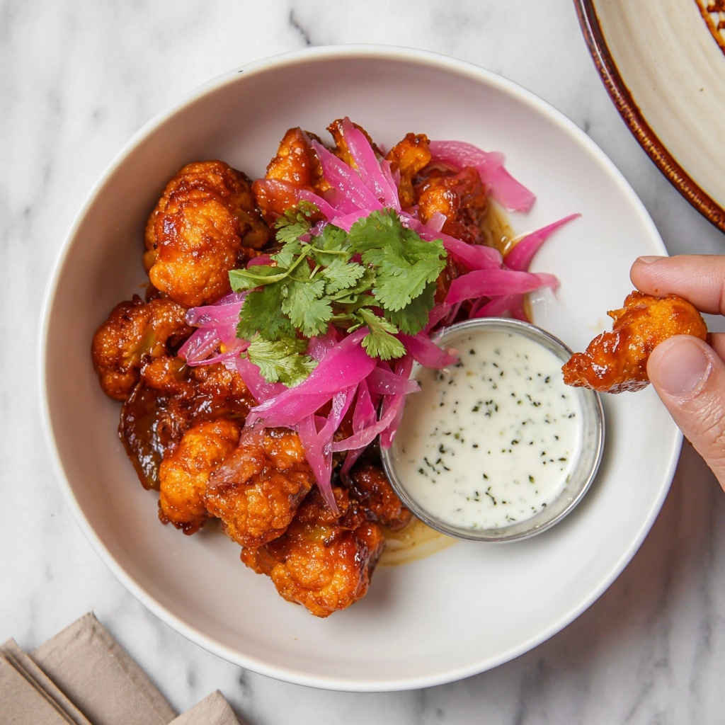 Air Fryer Cauliflower Wings with Honey Sriracha Recipe - Recipe Image
