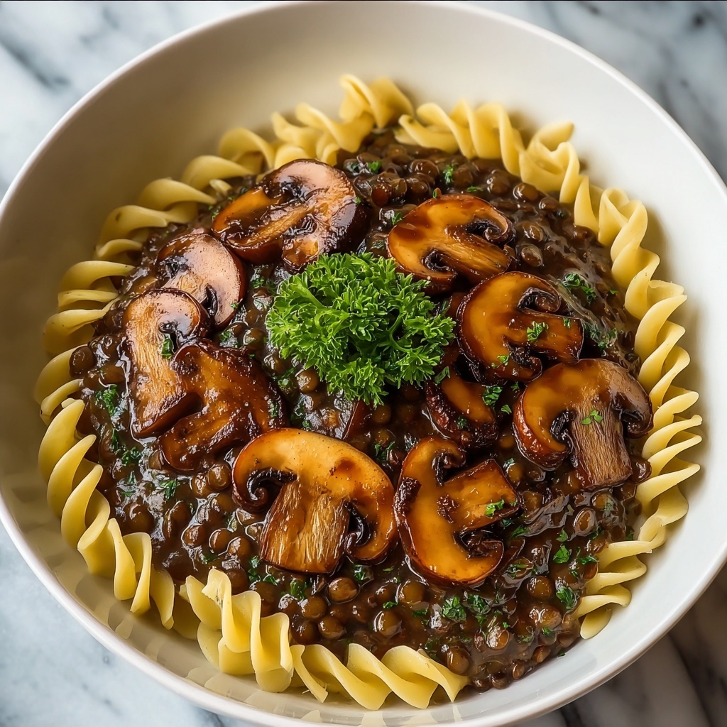 Simple Lentil Mushroom Stroganoff Recipe - Recipe Image