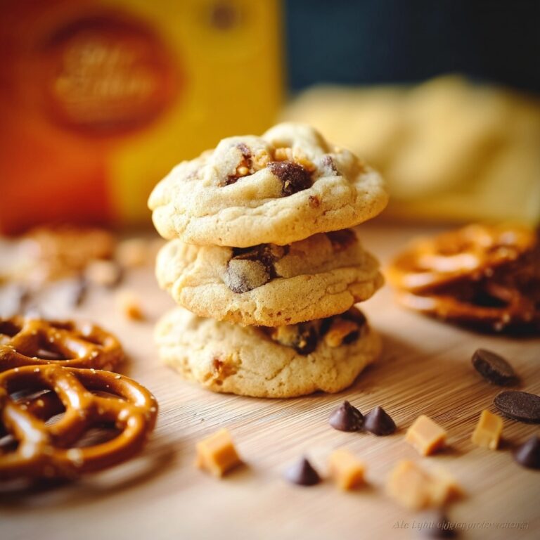 Caramel Pretzel Chocolate Chip Cookies Recipe