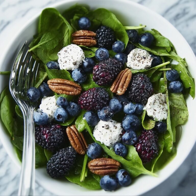Blueberry Goat Cheese Salad with Candied Pecans Recipe