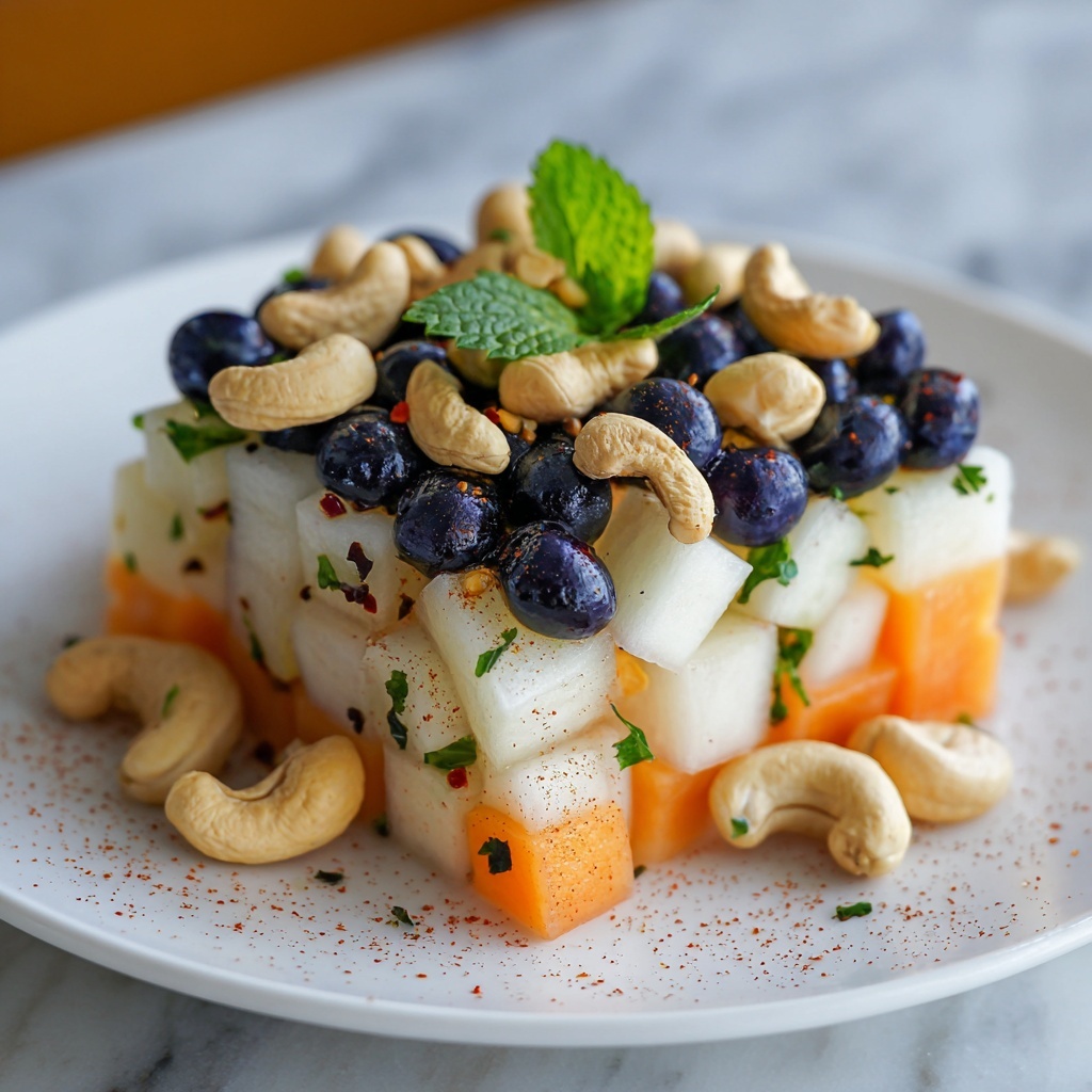 Spicy Blueberry Jicama Salad with Cashews Recipe - Recipe Image