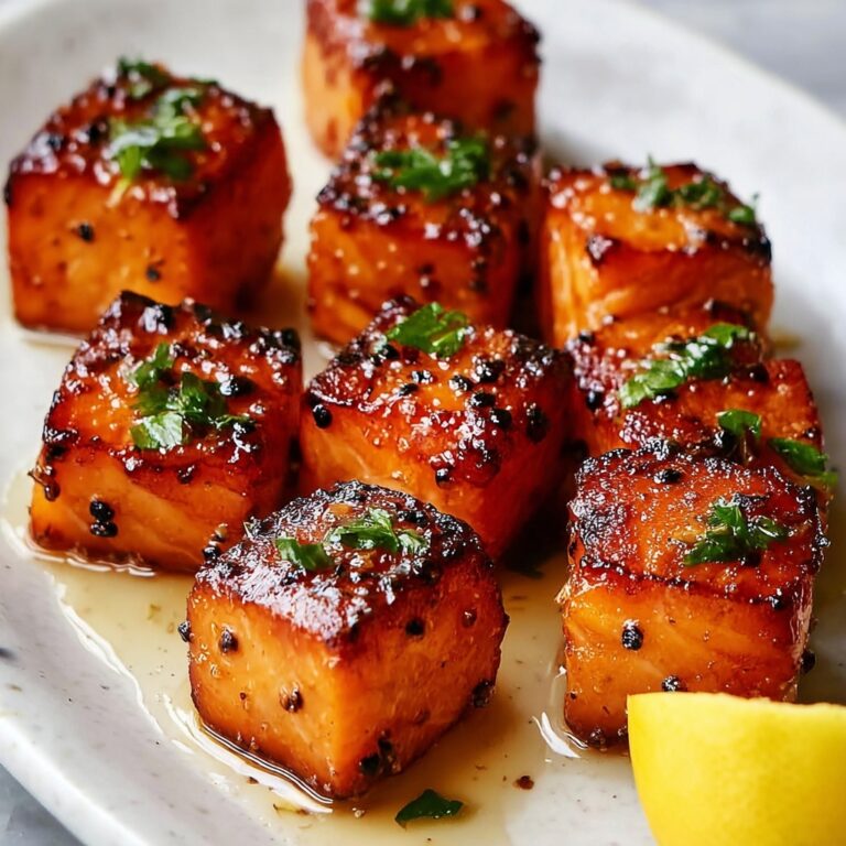 Lemon Garlic Air Fryer Salmon Bites Recipe