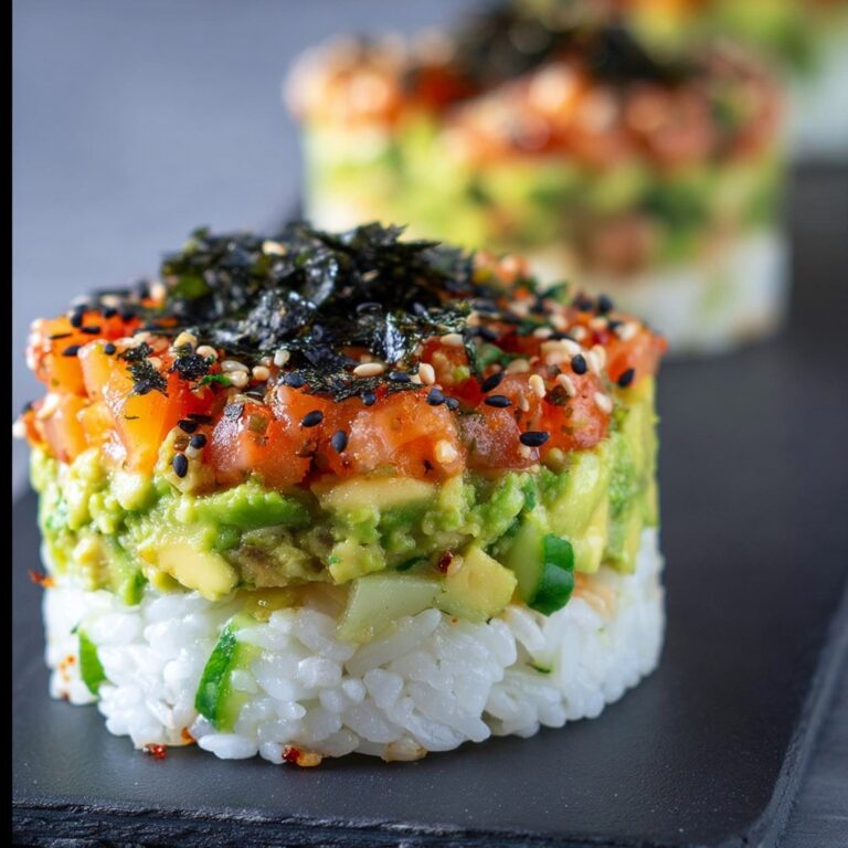 Spicy Shrimp Sushi Stacks Recipe