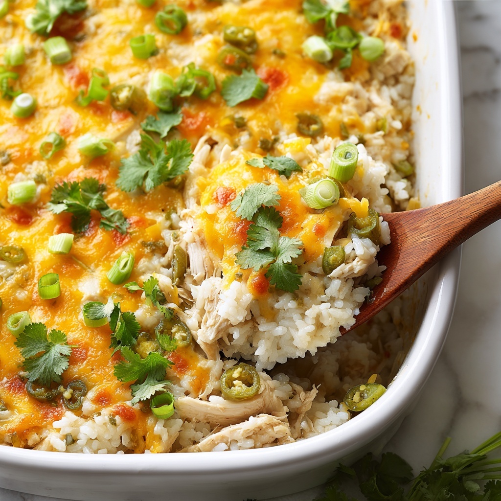 Green Chile Chicken and Rice Casserole Recipe - Recipe Image