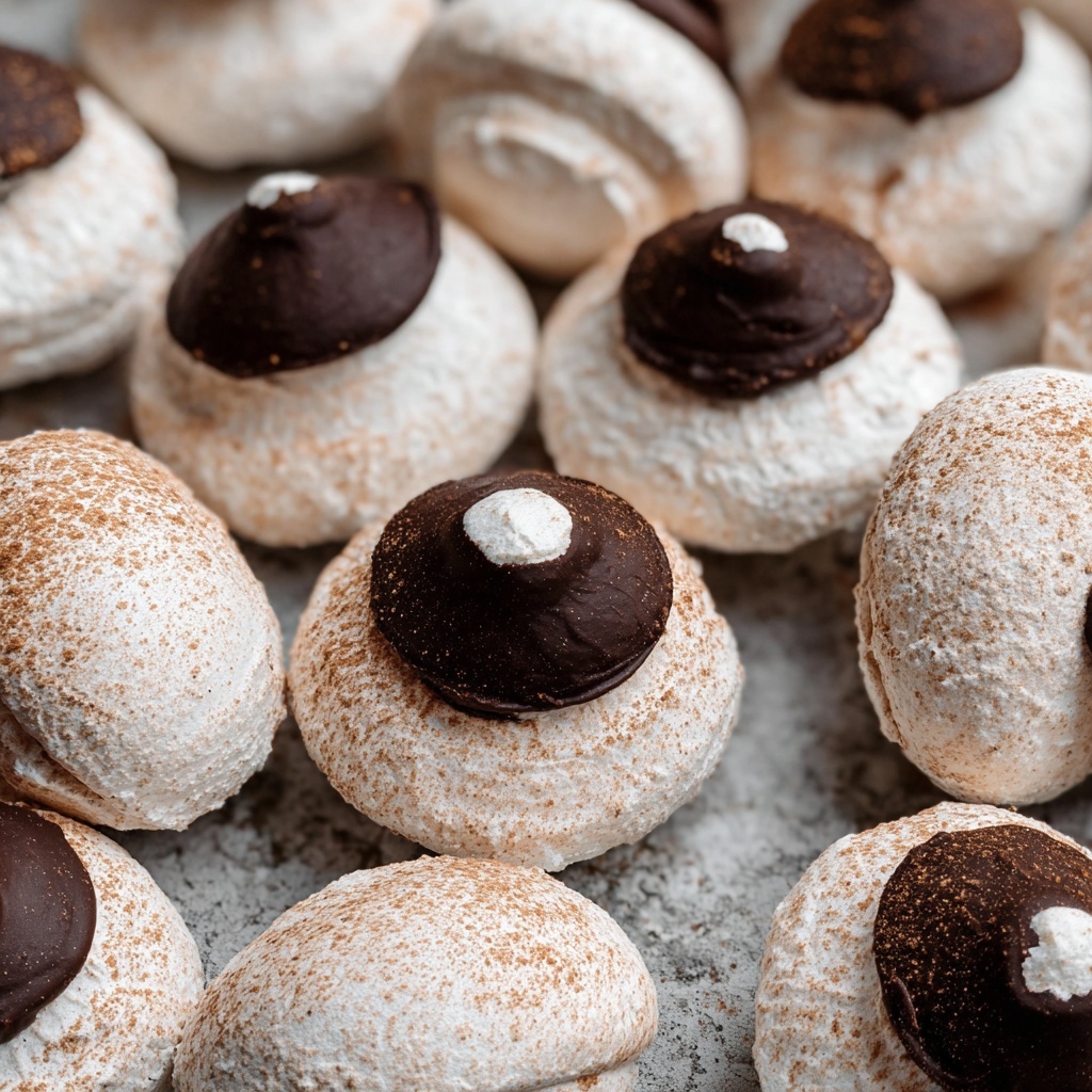 Vegan Meringue Mushrooms Recipe - Recipe Image