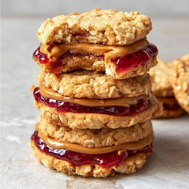 Healthy Flourless Peanut Butter & Jelly Cookie Sandwiches Recipe