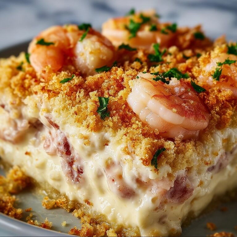 Shrimp Casserole with Cheddar, Mozzarella, and Panko Topping Recipe