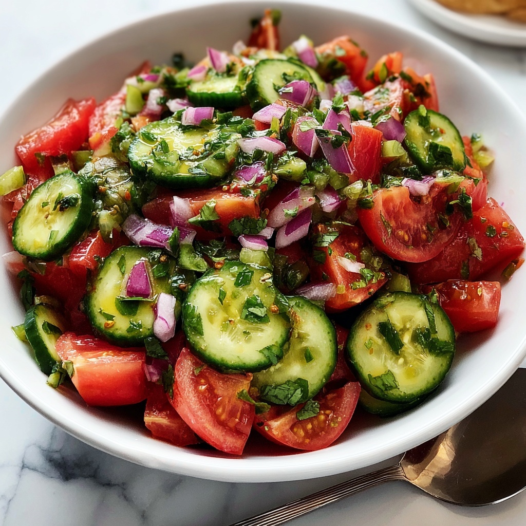 Mediterranean Cucumber Tomato Salad Recipe - Recipe Image