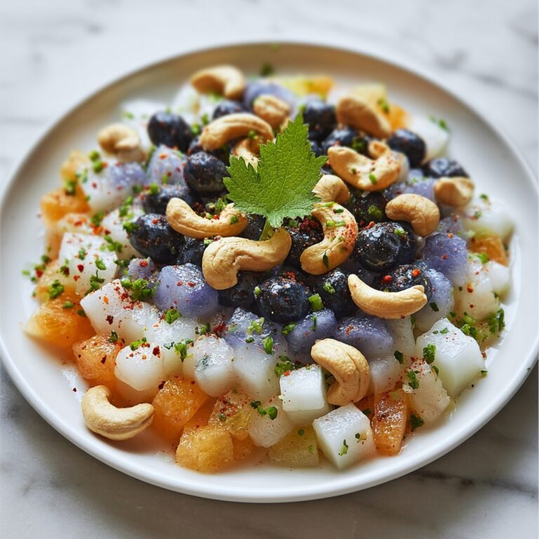 Spicy Blueberry Jicama Salad with Cashews Recipe