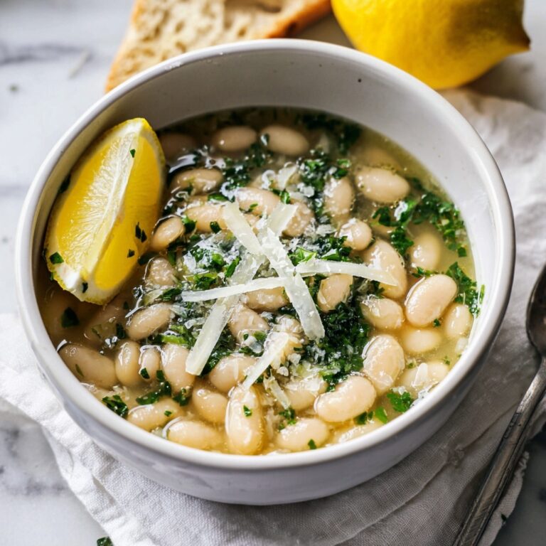Brothy White Beans with Parmesan & Lemon Recipe