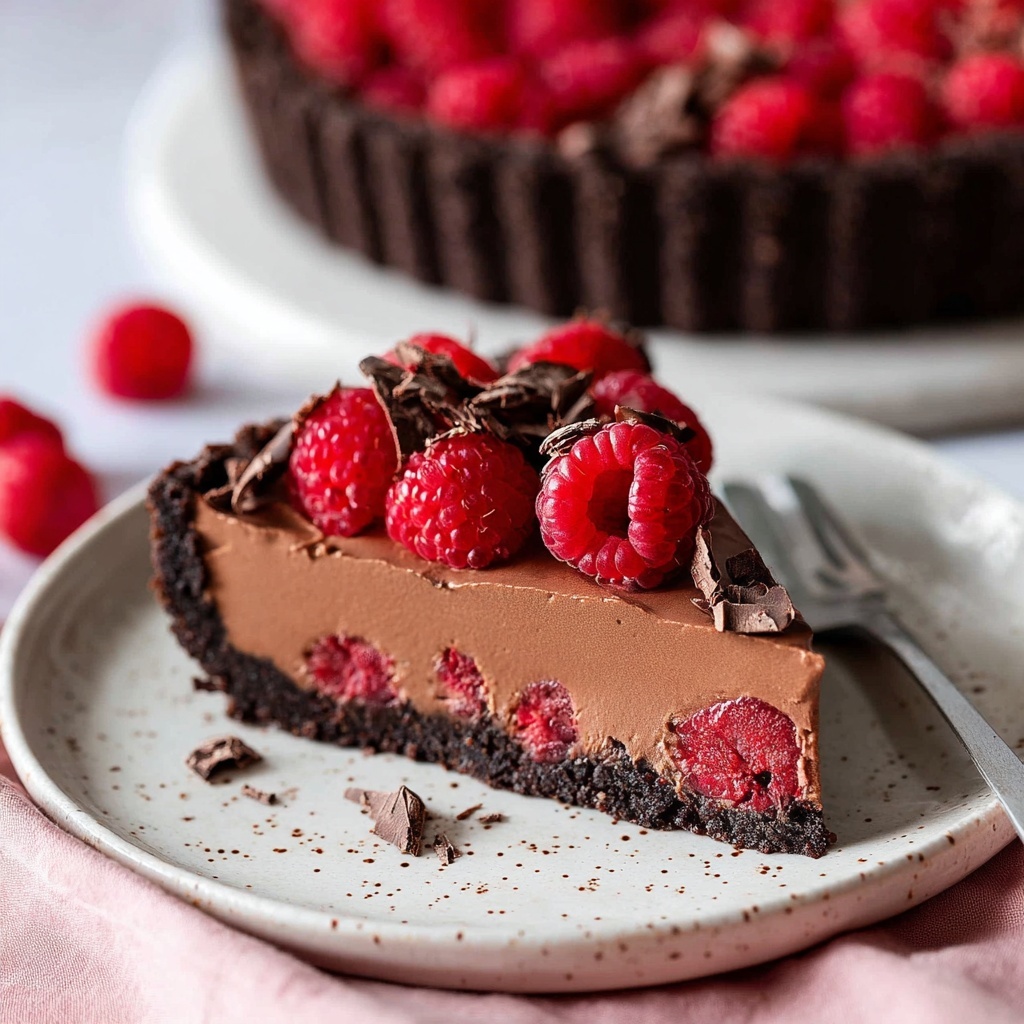 Vegan Raspberry Chocolate Tart Recipe - Recipe Image