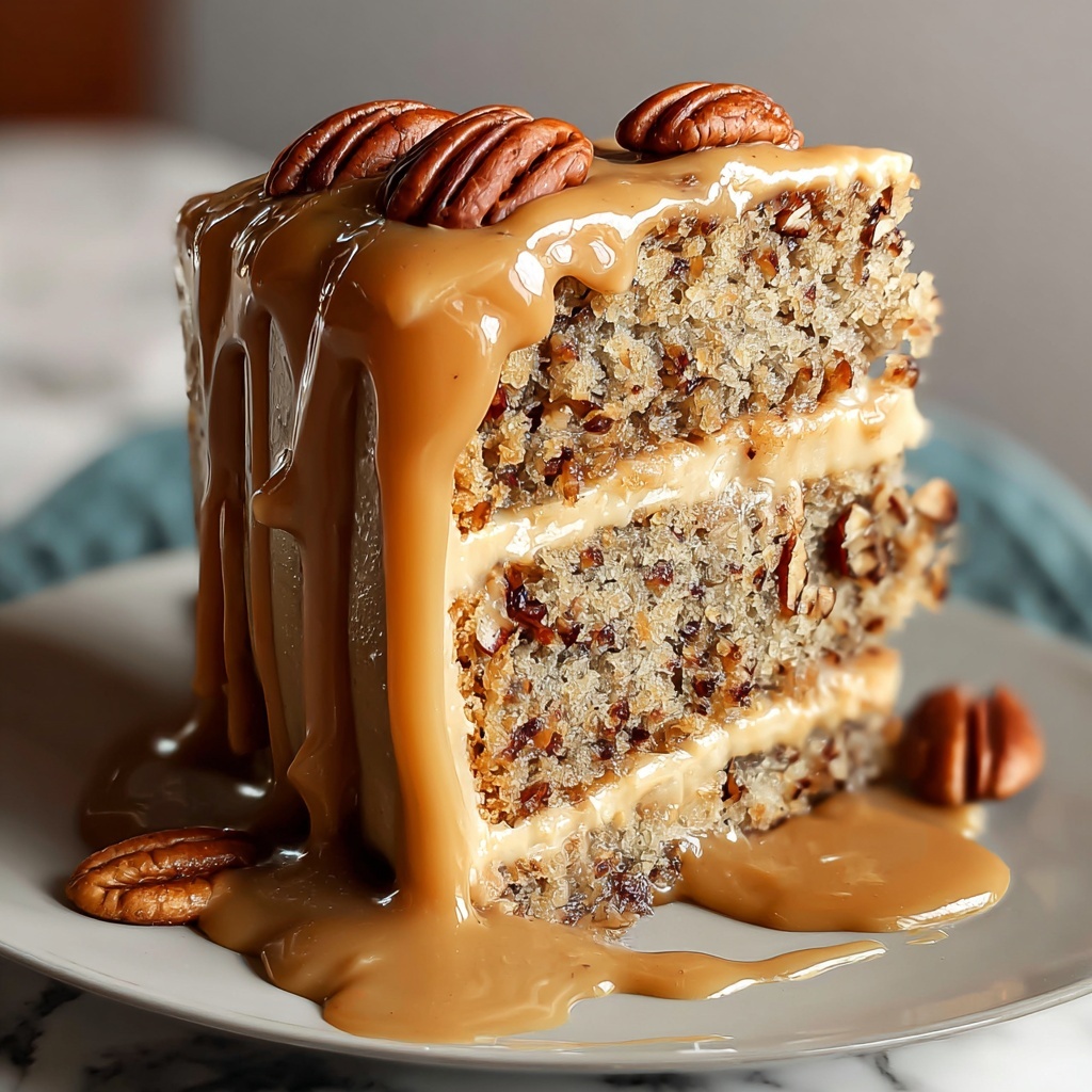 Banana Pecan Caramel Cake Recipe - Recipe Image