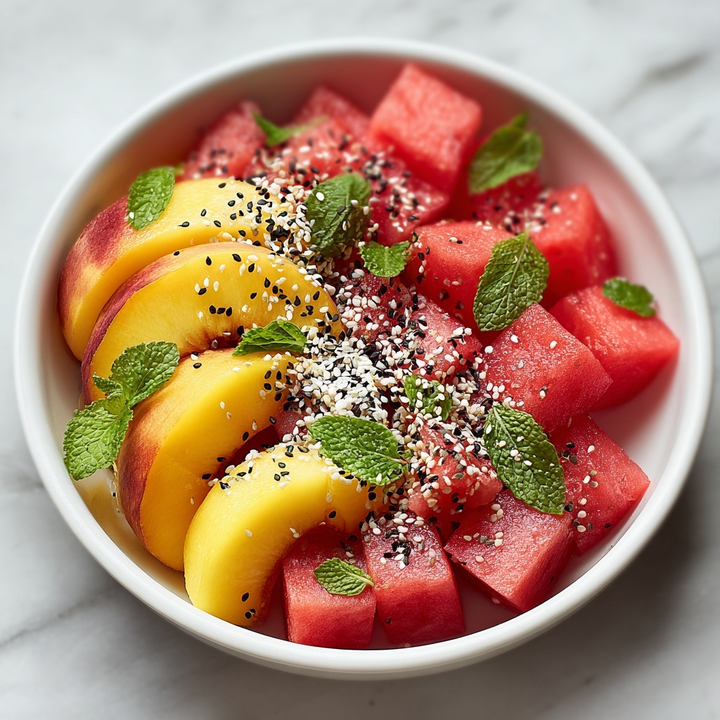Peach Watermelon Salad: An Amazing Ultimate Recipe - Recipe Image