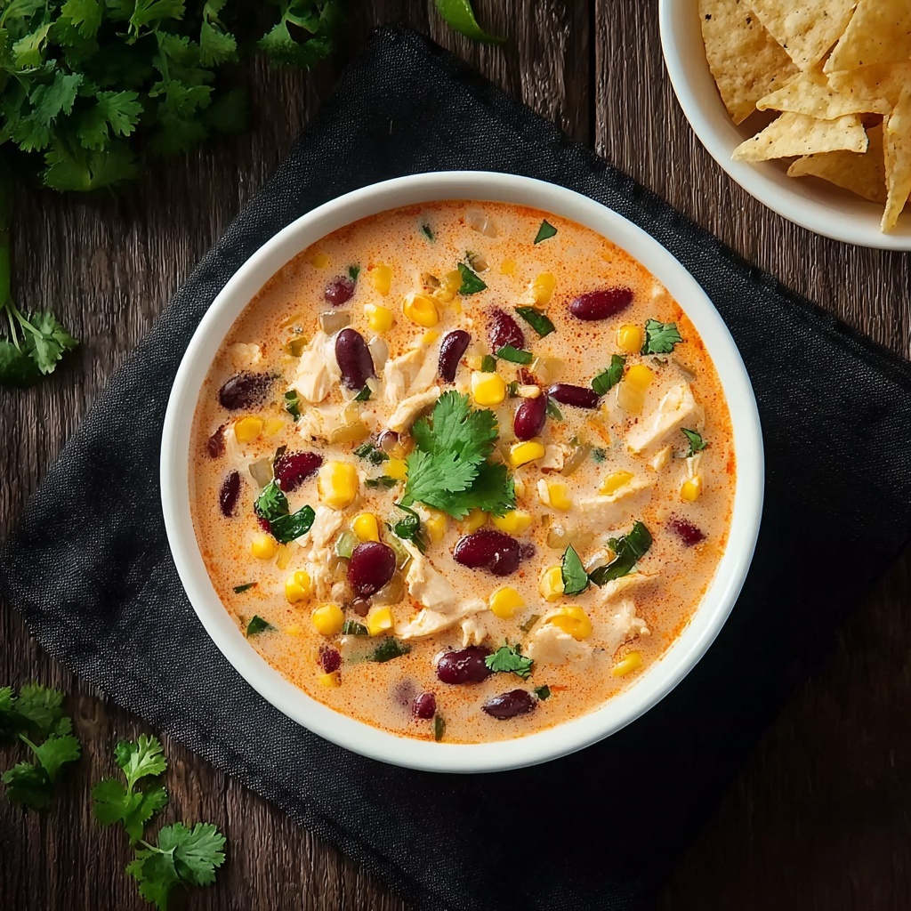 Slow Cooker Cream Cheese Chicken Chili Recipe - Recipe Image