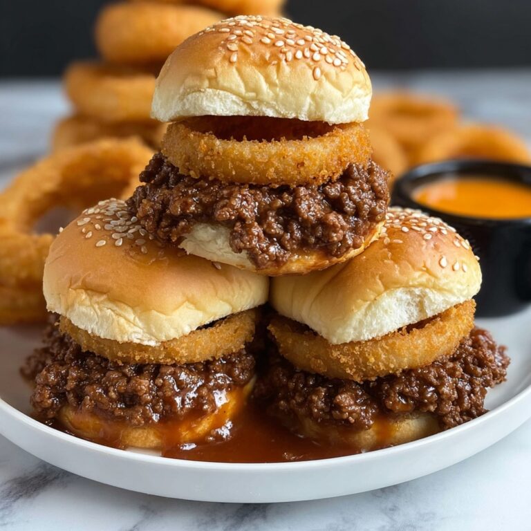 Onion Ring Cheese Burger Sliders Recipe