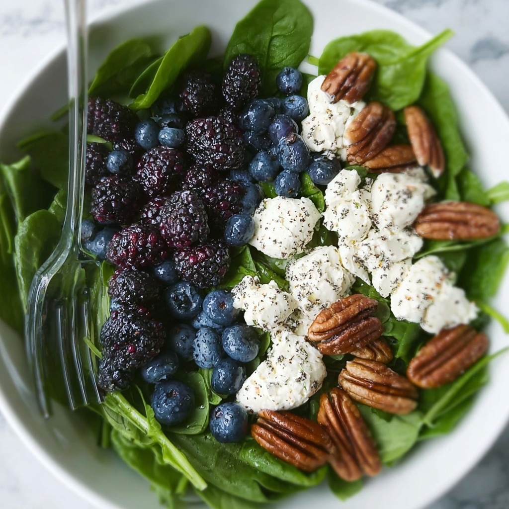 Blueberry Goat Cheese Salad with Candied Pecans Recipe - Recipe Image