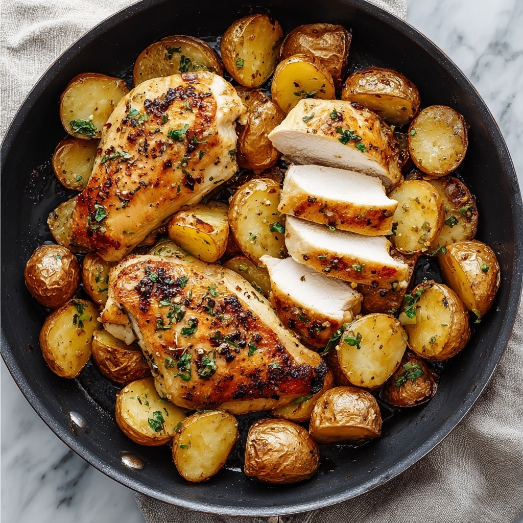 Garlic Butter Chicken and Potatoes Skillet Recipe - Recipe Image