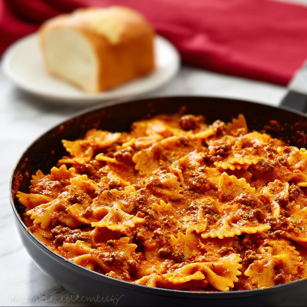 Bowtie Skillet Lasagna Recipe - Recipe Image