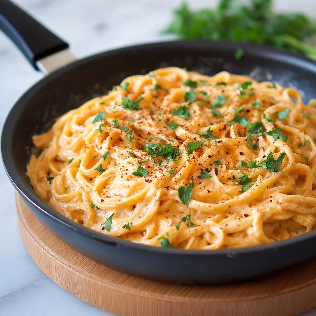 Creamy Red Pepper Alfredo Sauce Recipe - Recipe Image