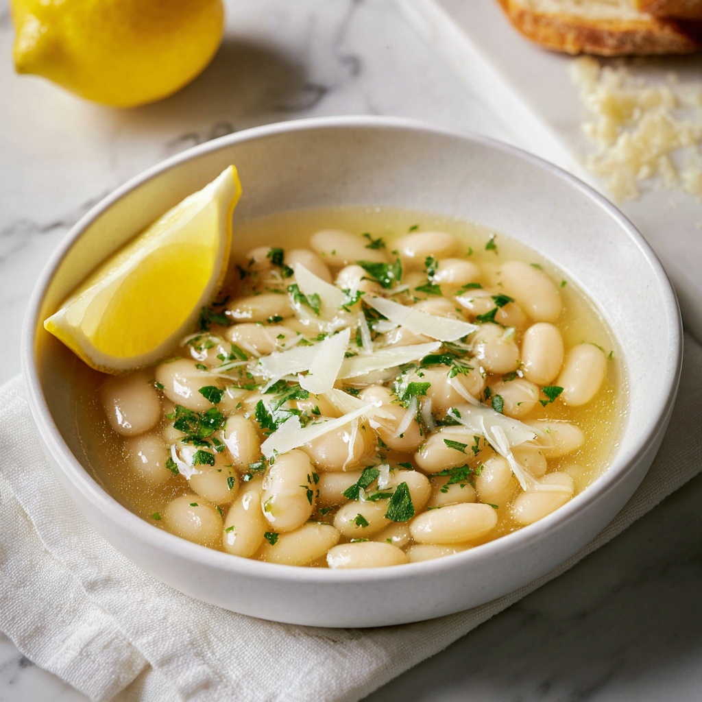 Brothy White Beans with Parmesan & Lemon Recipe - Recipe Image