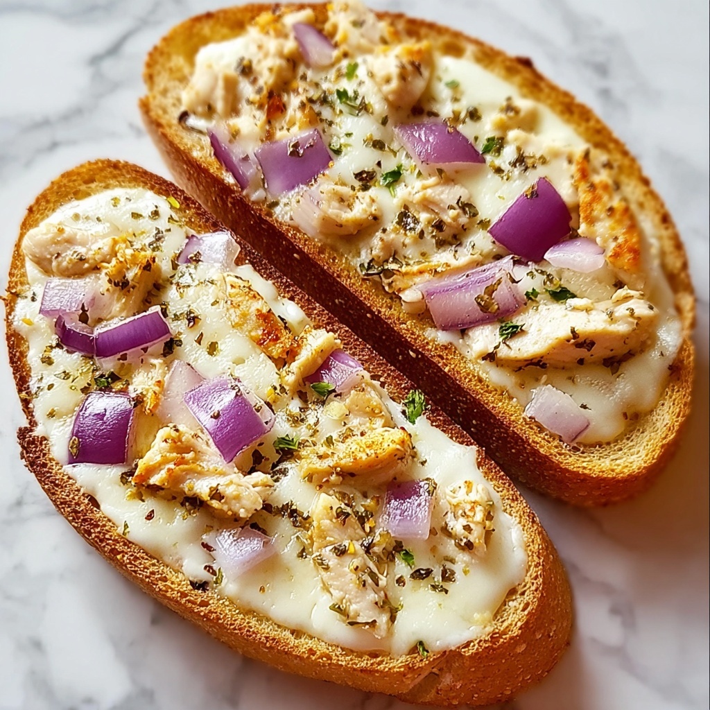 French Bread Chicken Alfredo Pizza Recipe - Recipe Image