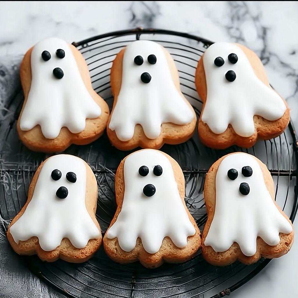 Crispy Ghost Cookies: Easy 4-Ingredient Halloween Treats Recipe - Recipe Image