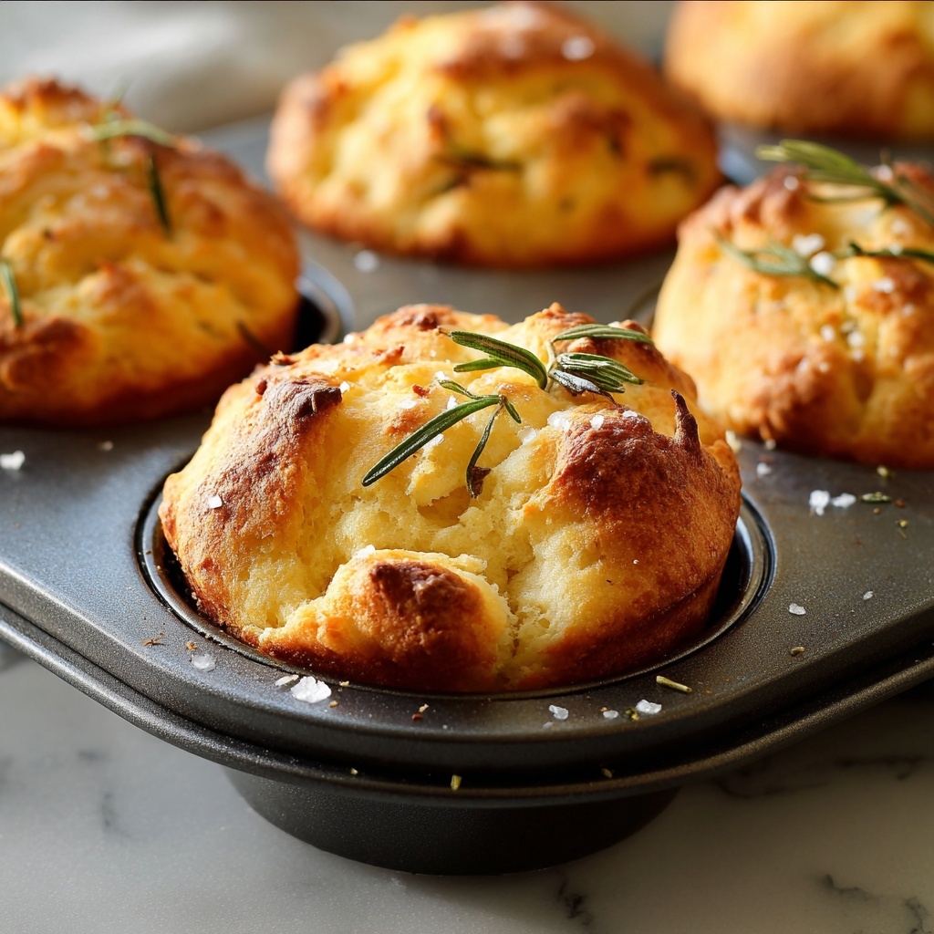 Rosemary Garlic Focaccia Muffins Recipe - Recipe Image