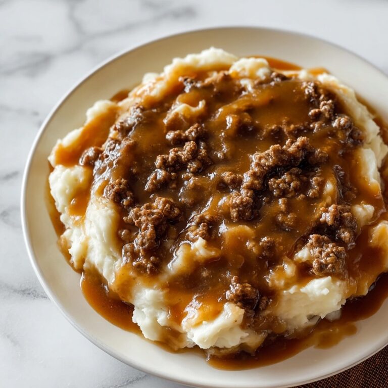 Ground Beef and Gravy Over Mashed Potatoes Recipe
