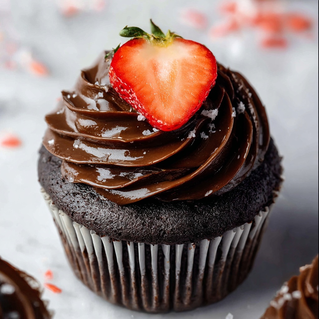 Chocolate-Covered Strawberry Cupcakes Recipe - Recipe Image